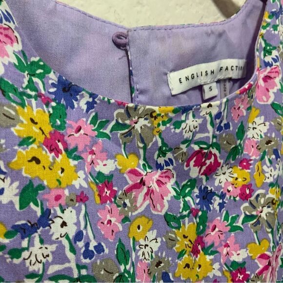 Free the Roses 100 % Floral Print babydoll fully lined dress size S - Picture 3 of 12